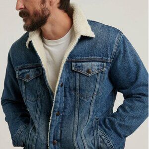 Lucky Brand Denim Sherpa Lined Trucker Barn Jacket Mens Sz Large $149 NWT!